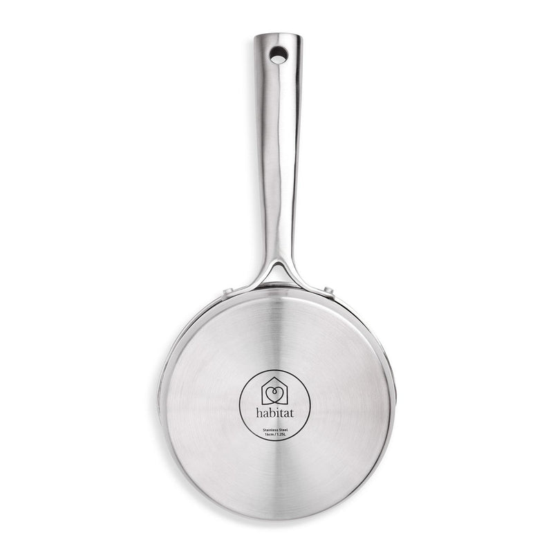 Habitat Ellipse brushed stainless steel saucepan 16cm, UK version