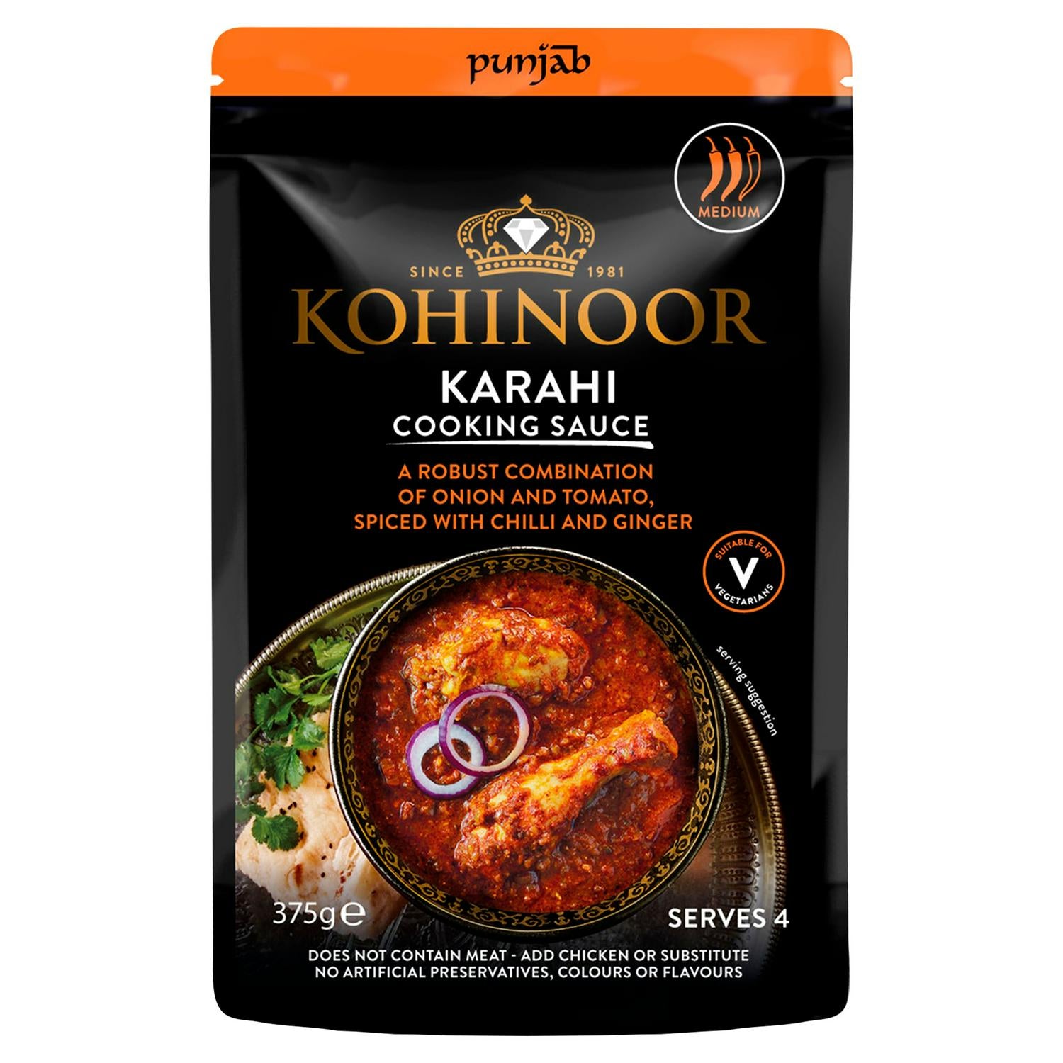 Kohinoor Punjabi Karahi Cooking Sauce 375g, UK version