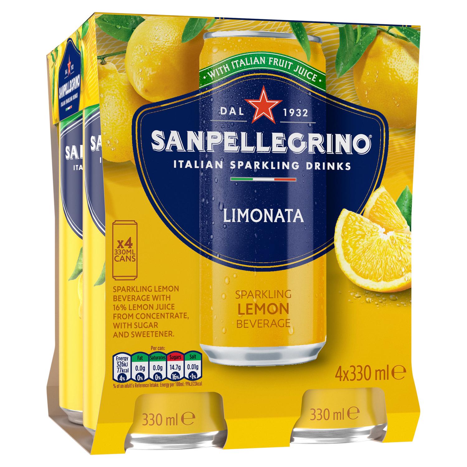 San Pellegrino Sparkling Lemon Drink 4 x 330ml (British brand)