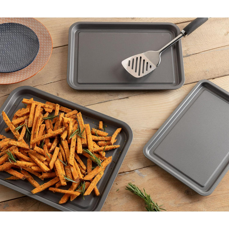 Sainsbury's Home 3 Piece Baking Tray Set Steel (British brand)