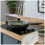Habitat Aluminium Stirfry Pan - Black