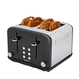 Cookworks Metal Pyramid 4 Slice Toaster Black