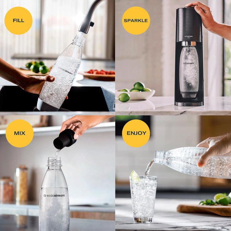 SodaStream Terra Sparkling Water Maker Black 1L Bottle (British brand)