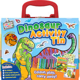 Bookoli dinosaur activity tin case with stickers and pencils - British product