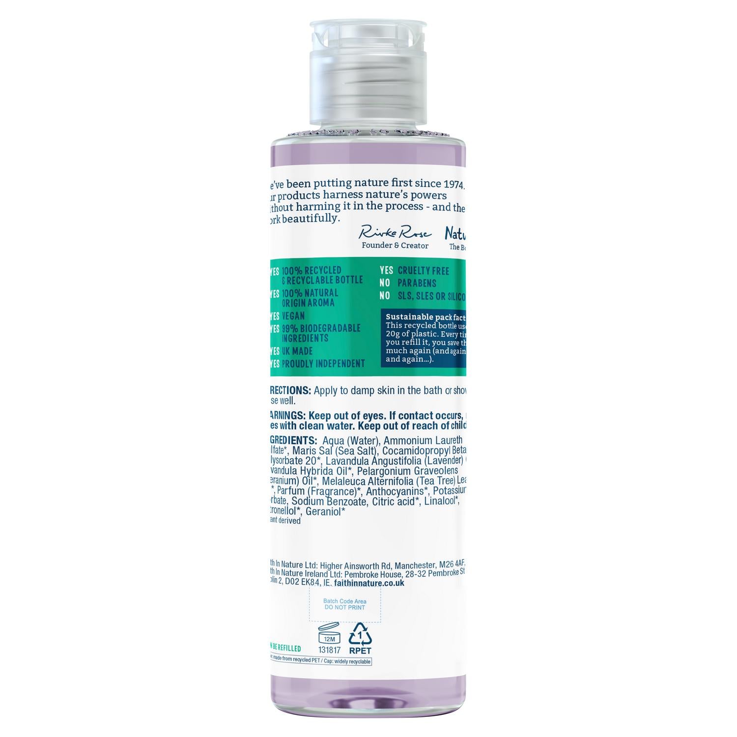Faith in Nature lavender geranium body wash 300ml, imported from the UK