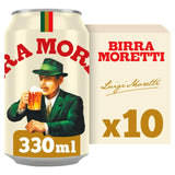 Birra Moretti Premium Lager 10x330ml cans, imported from the UK