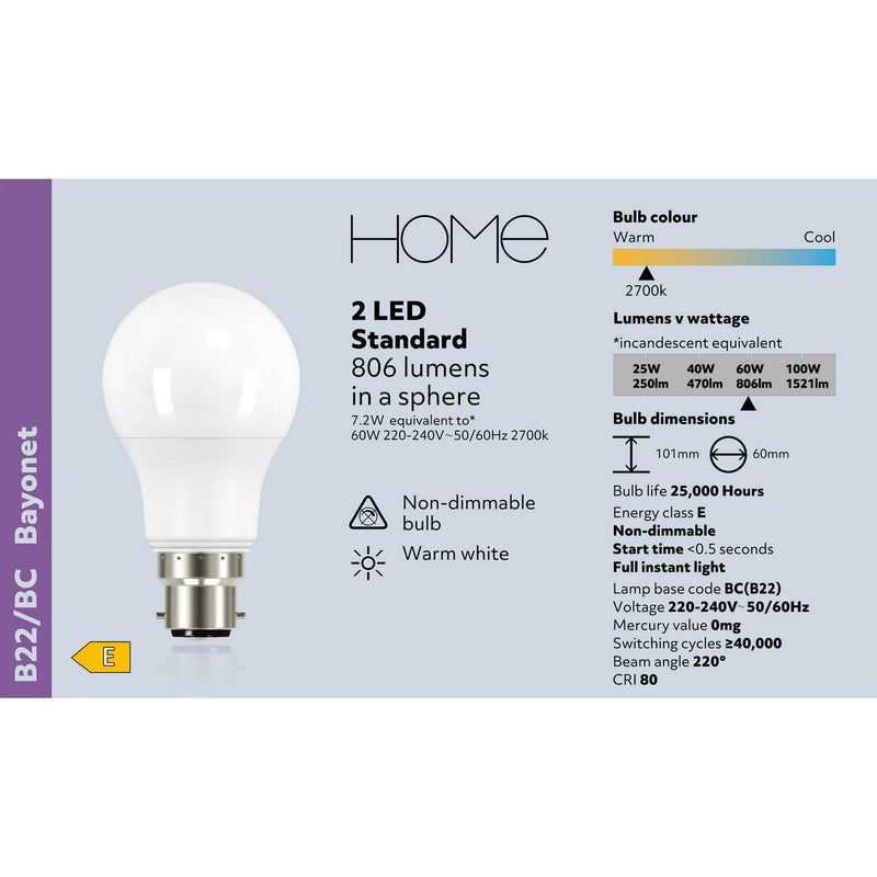 Sainsbury's Home LED light bulb pack of 2 (British brand)