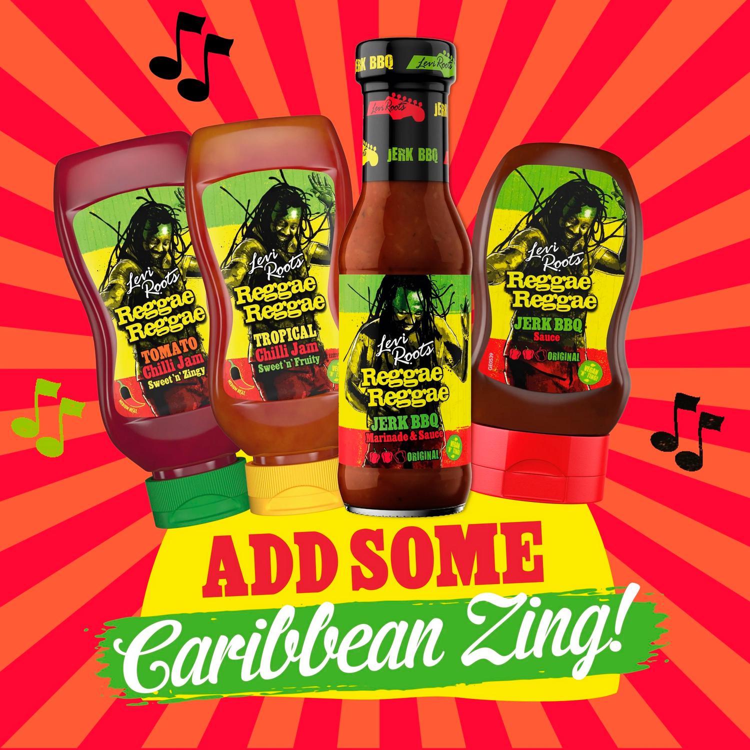 Levi Roots Reggae Reggae Tomato Chilli Jam 300g, imported from the UK