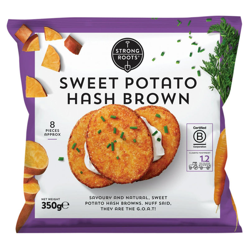 Strong Roots sweet potato hash brown 350g (British brand)