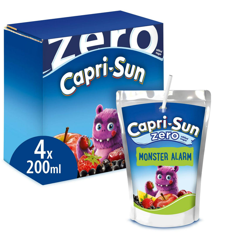 Capri Sun Zero Monster Alarm Kids Juice 4 x 200ml - British product