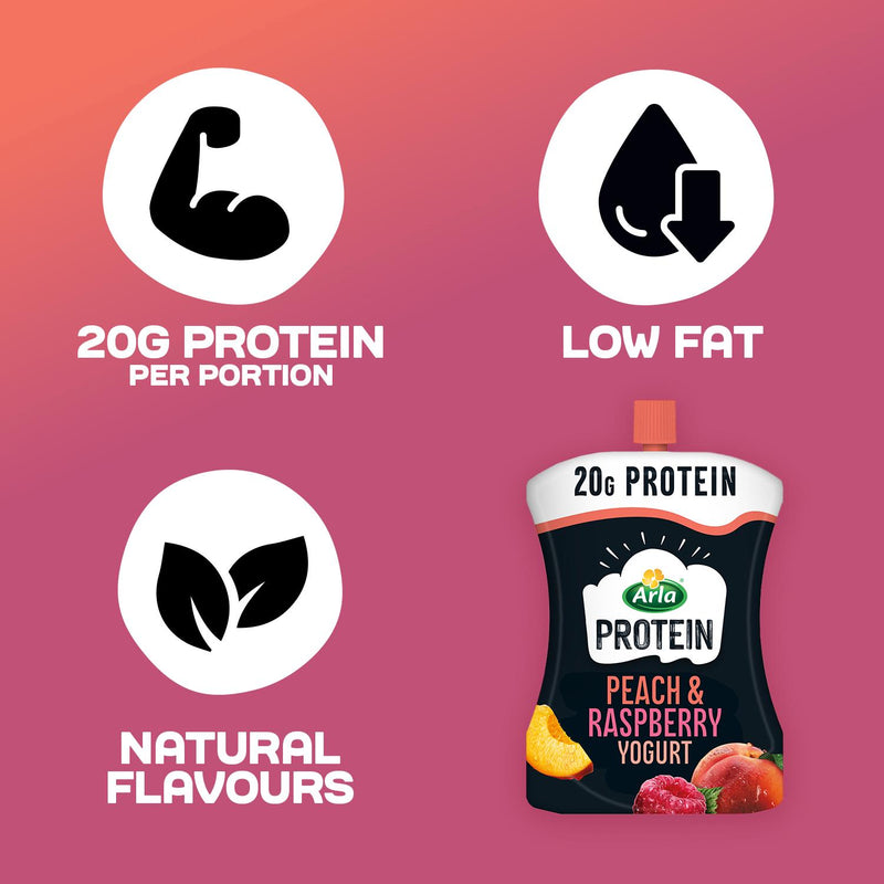 Arla Protein Yogurt and Peach Raspberry 200g - British product