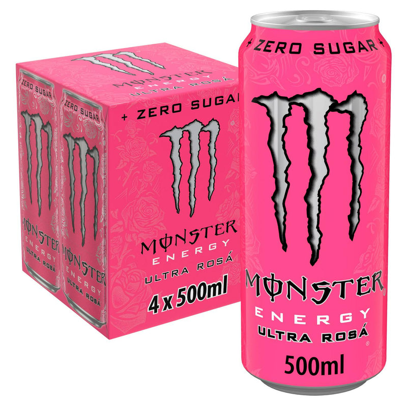 Monster Energy Ultra Rosá sugar free energy drink 4x500ml, imported from the UK