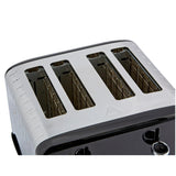 Cookworks Metal Pyramid 4 Slice Toaster Black