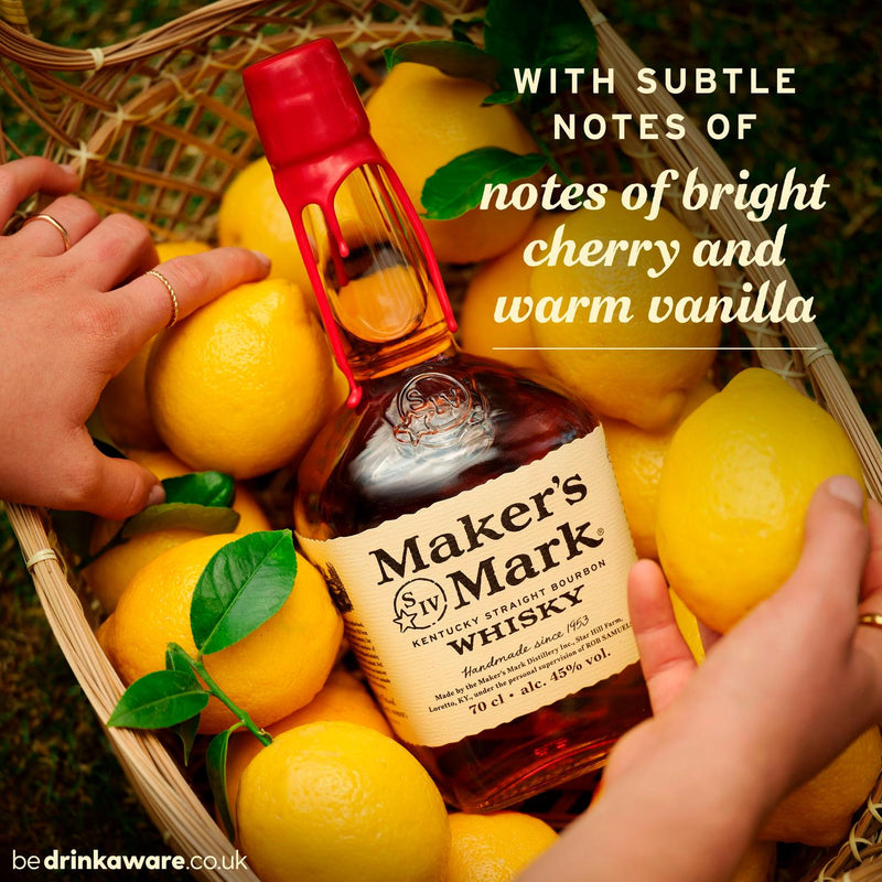 Maker's Mark bourbon whisky 70cl, imported from the UK