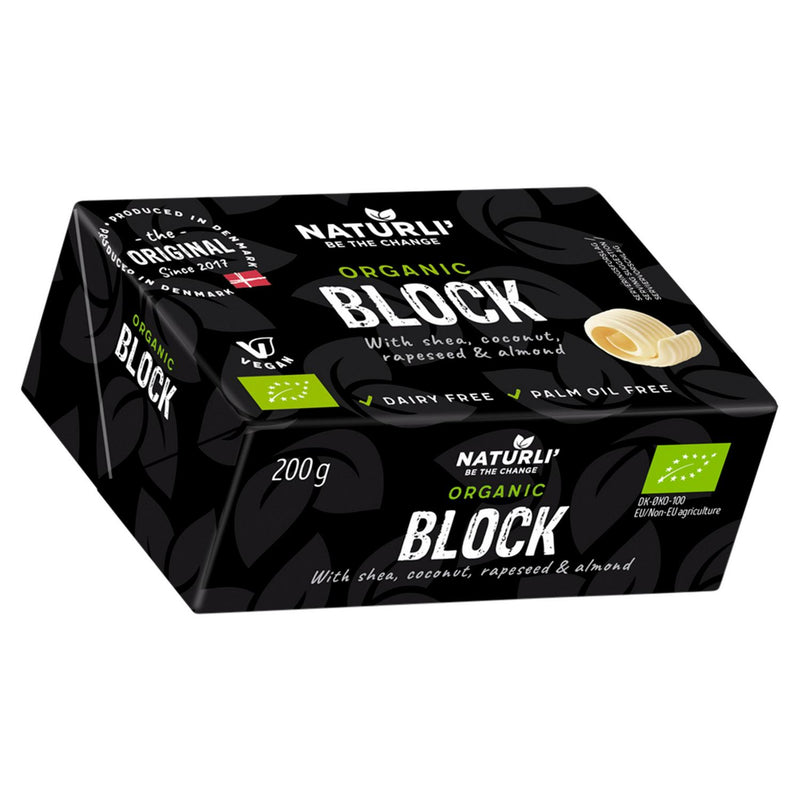 Naturli organic vegan block spread 200g, imported from the UK