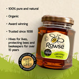 Rowse Organic Honey 340g jar, imported from the UK