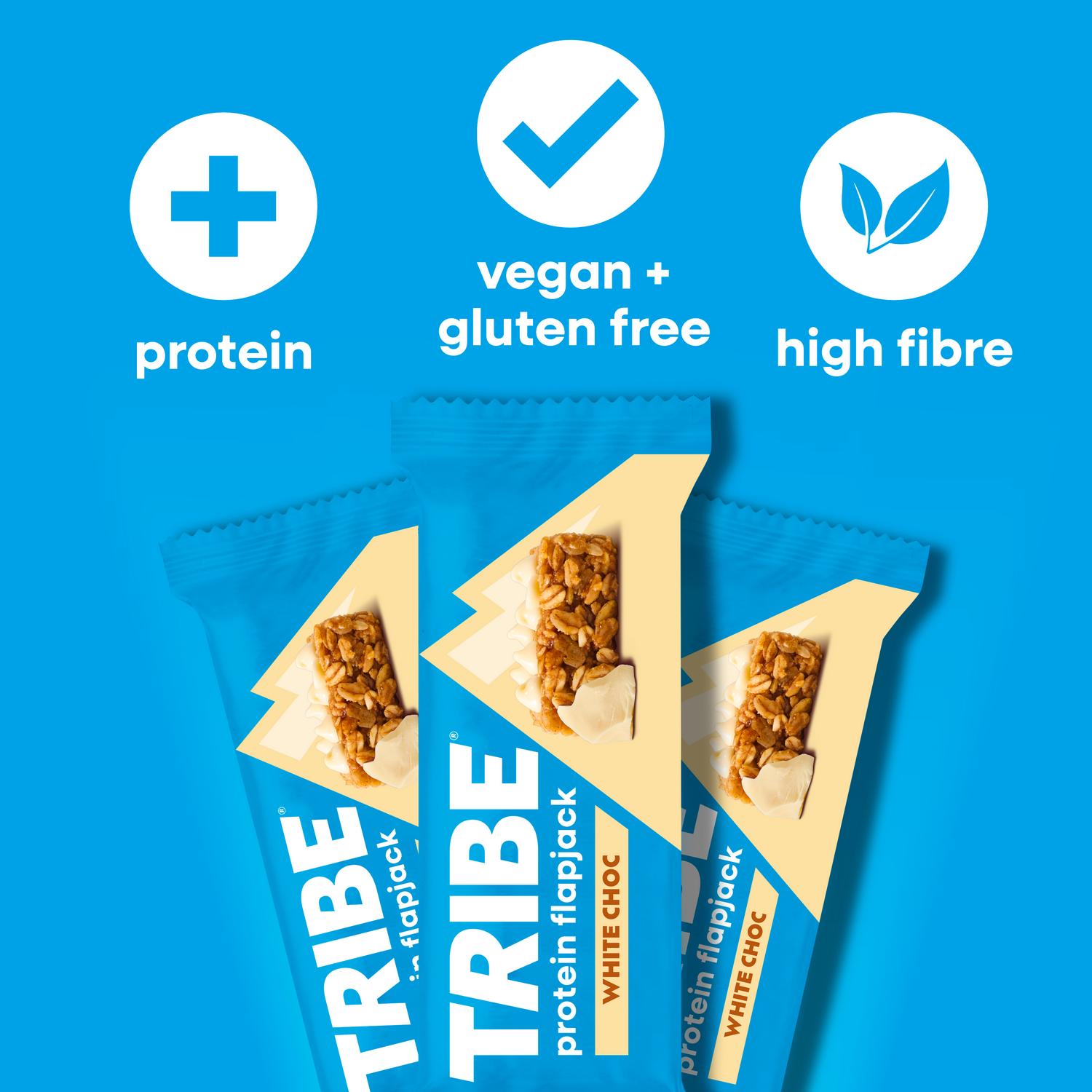 Tribe White Choc Protein Flapjack 50g (British brand)