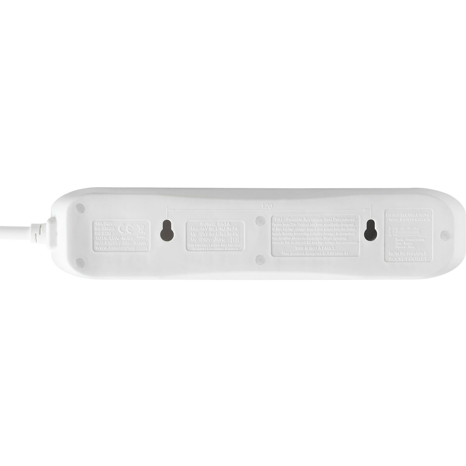 Masterplug extension lead 4 socket 2m, imported from the UK