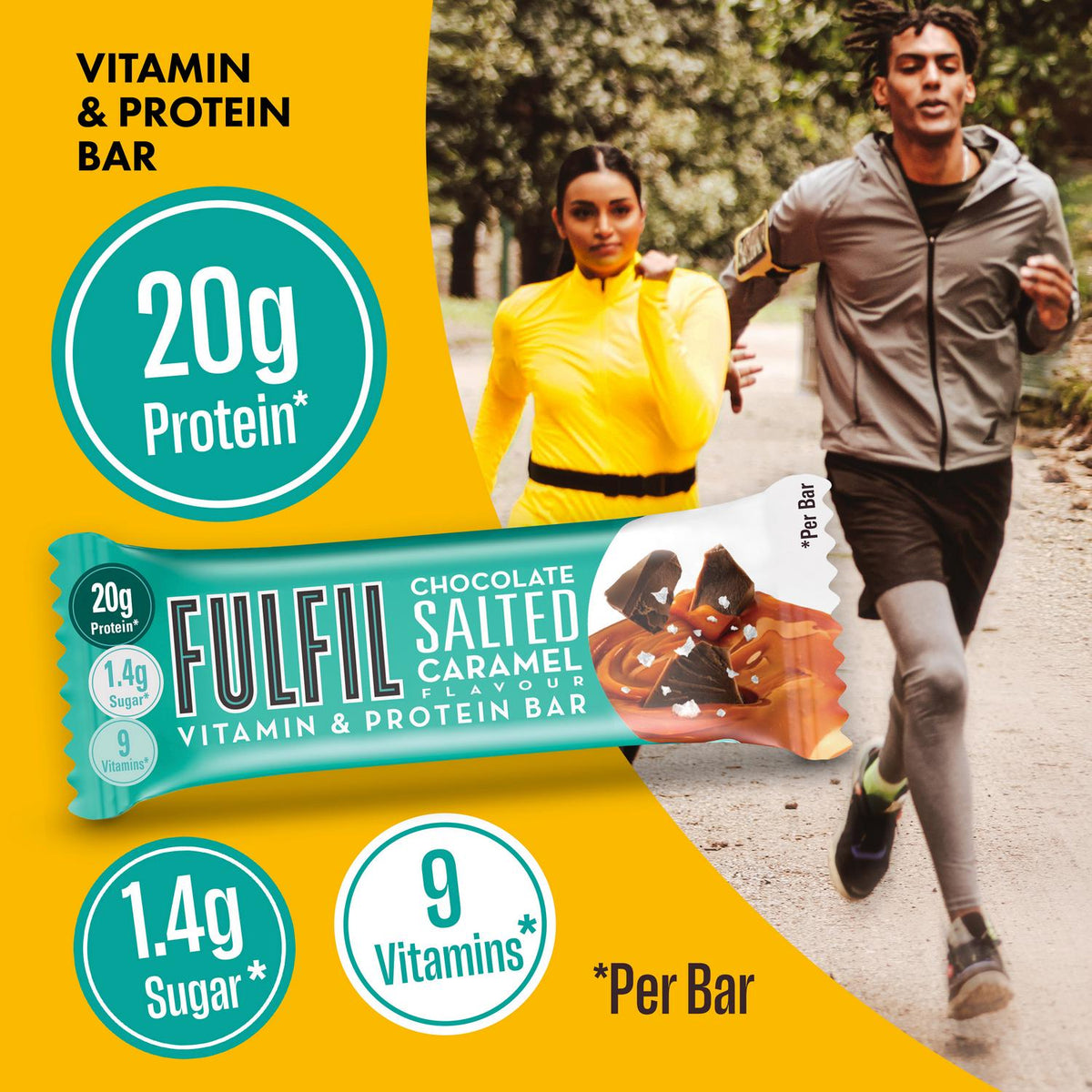 Fulfil Chocolate Salted Caramel Flavour Vitamin & Protein Bar 55g
