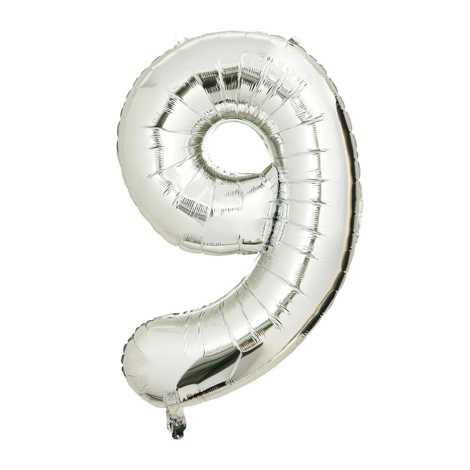 Sainsbury's Home Number 9 Silver Foil Balloon 34 inch (British brand)