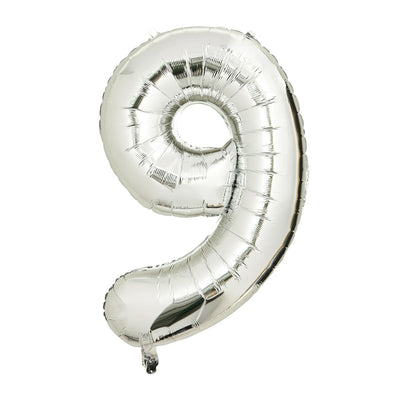 Sainsbury's Home 9 Silver Foil Number Balloon 34 inch