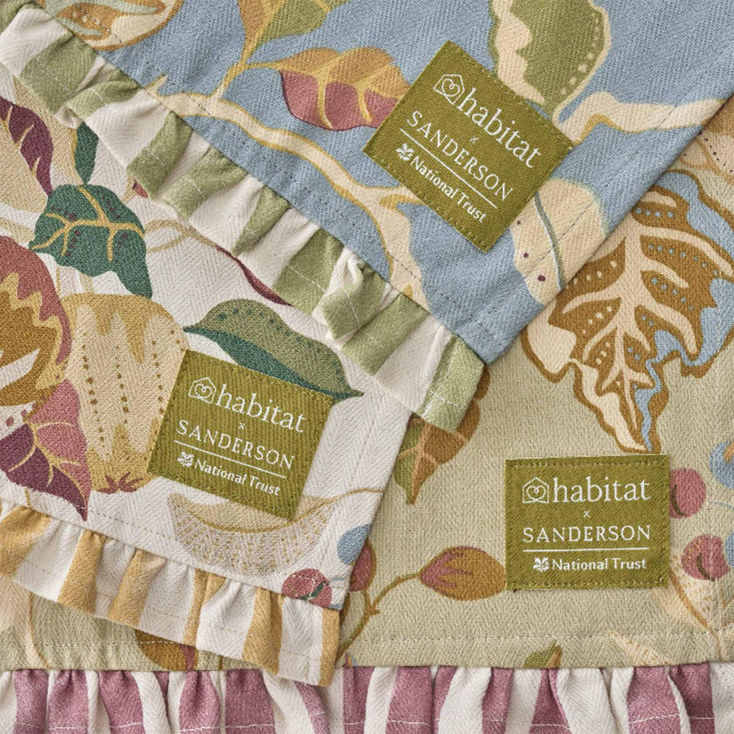 Habitat Sanderson National Trust Tea Towels Berries Frill 66x46cm, UK version