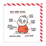 New Baby Guide Greeting Card blank 21cm square imported from the UK
