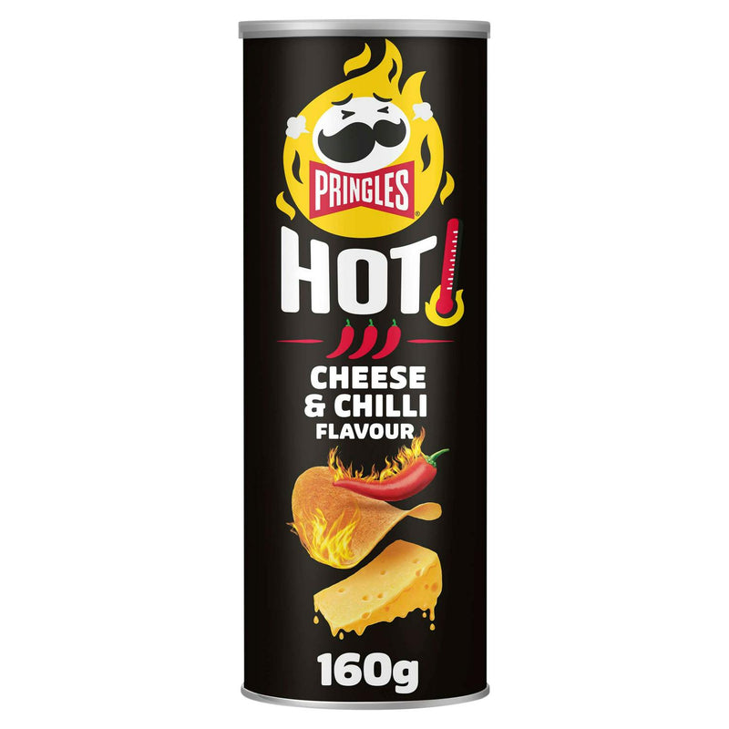 Pringles Hot Flamin' Cheese Sharing Crisps 160g, imported from the UK