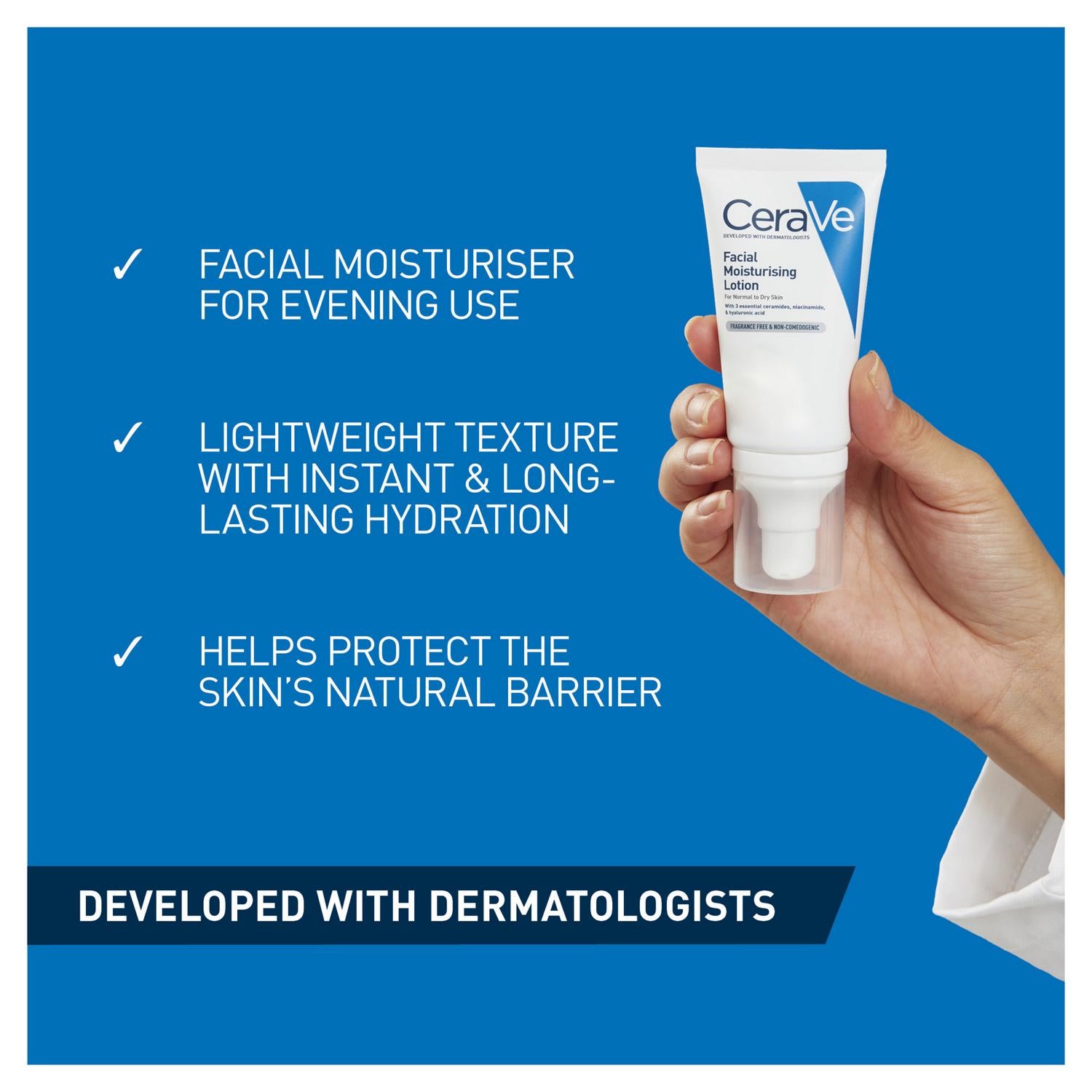CeraVe PM Facial Moisturising Lotion No SPF 52ml - British product