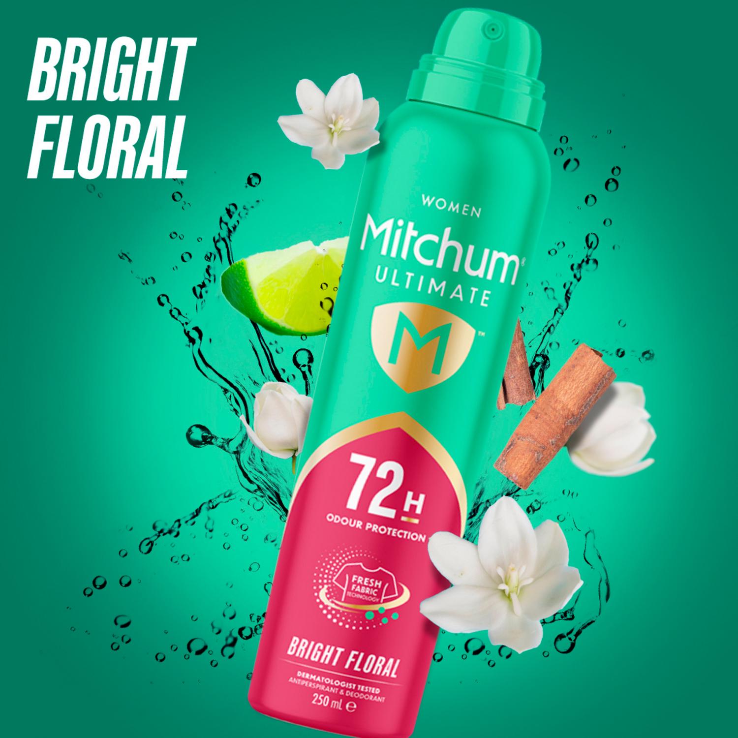 Mitchum Women Ultimate Bright Floral Antiperspirant 250ml, imported from the UK