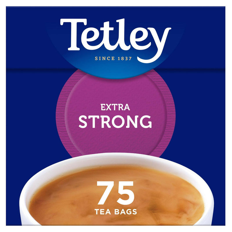 Tetley Extra Strong Black Tea Bags x75 (British brand)