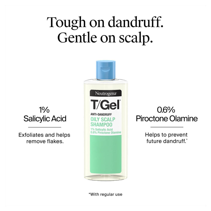 Neutrogena T-Gel Oily Scalp shampoo 250ml bottle, imported from the UK