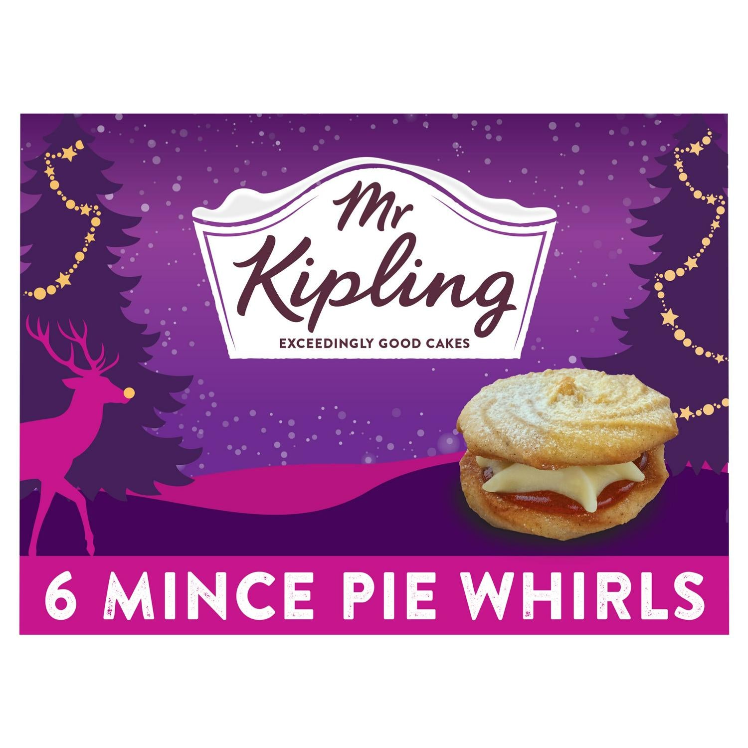 Mr Kipling Christmas Mince Pies Whirls Cakes Pack x6