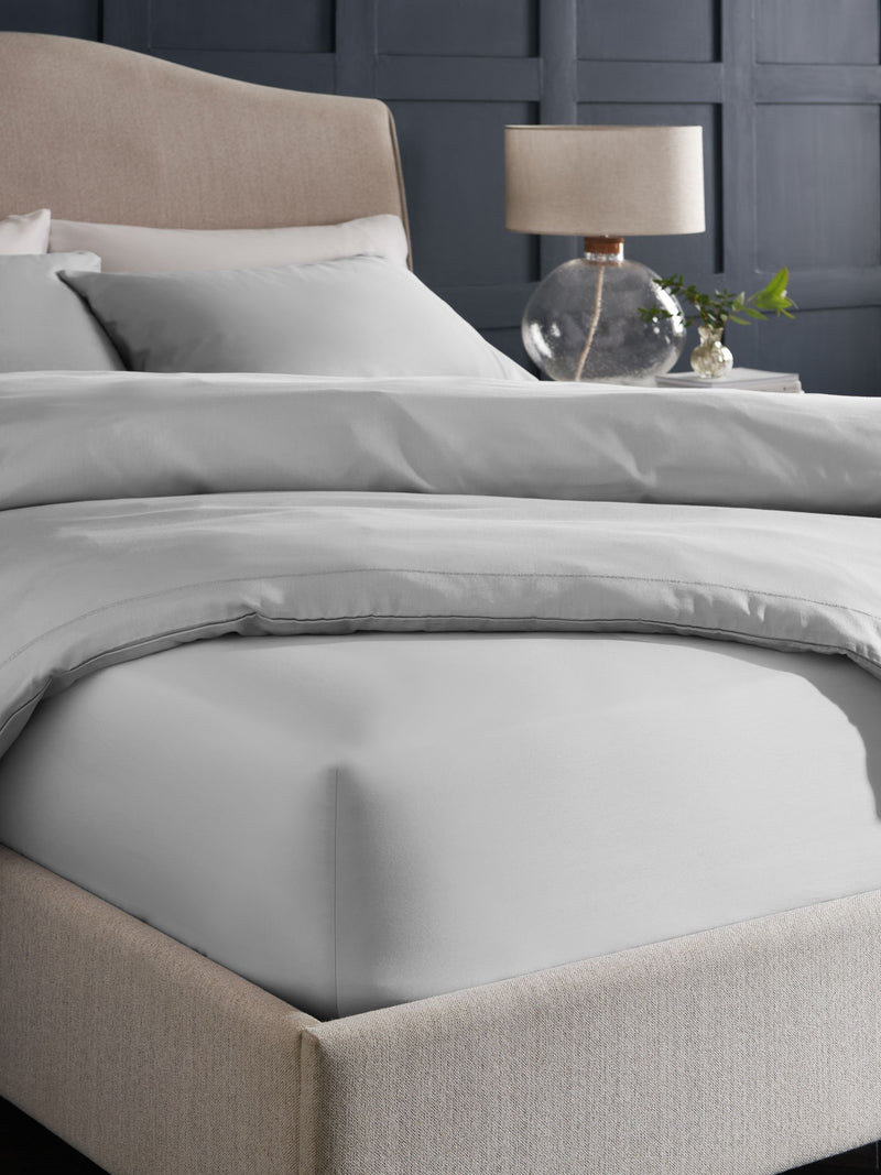 Silver grey deep fitted sheet with 300 thread count (British brand)