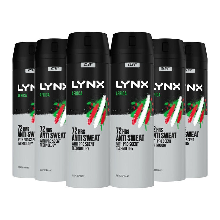 Lynx Africa Anti-Perspirant 6 x 200ml PMP