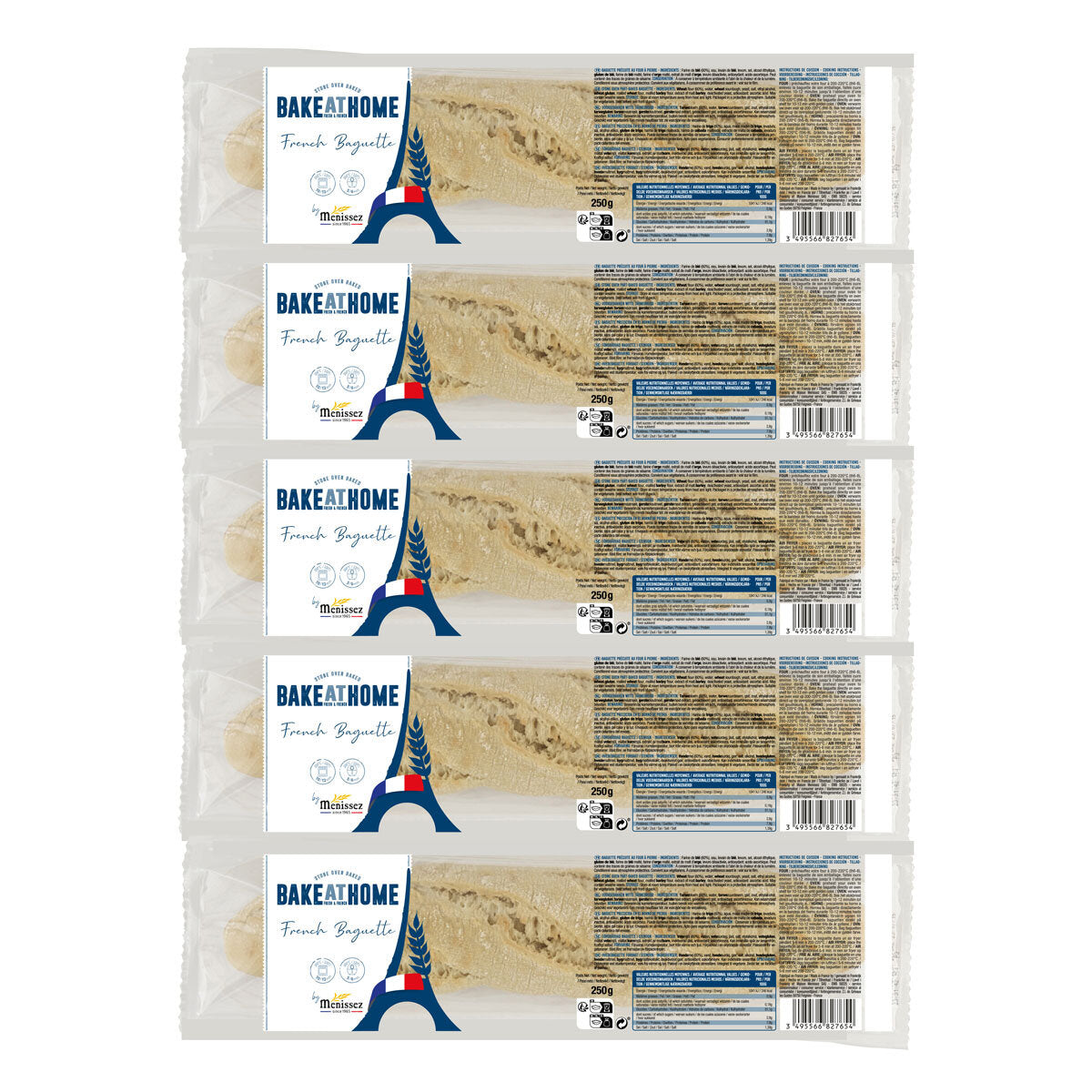 Menissez Sourdough Baguette 5 Pack, imported from the UK