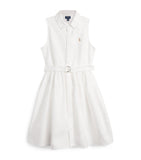 Ralph Lauren Kids cotton belted shirt dress 7-16 years, imported from the UK