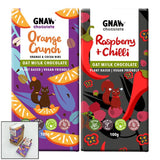 Gnaw Orange Crunch and Raspberry  Chilli Oat Milk Chocolate Bars 12 x 100g