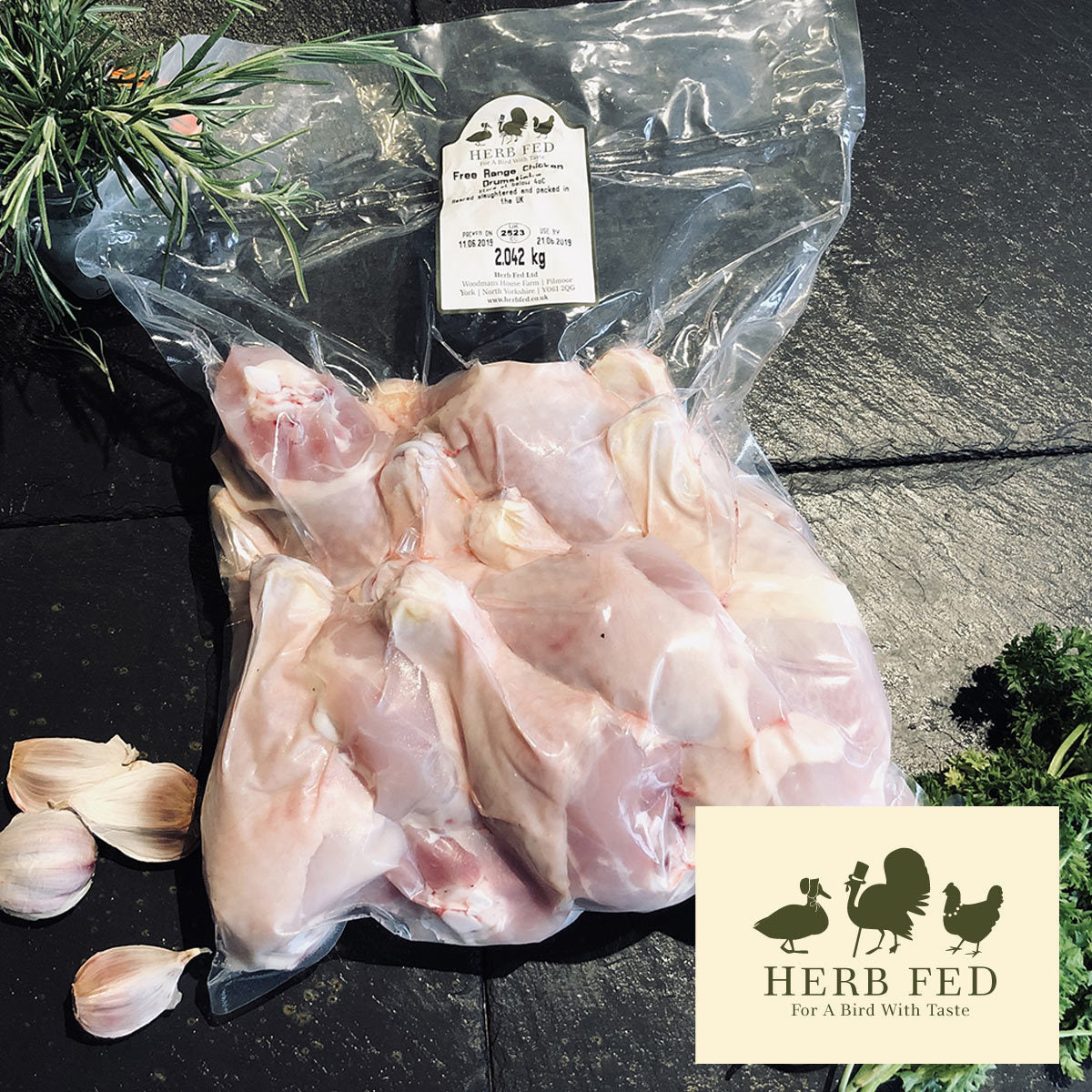 Herb Fed Free Range Chicken Drumsticks 8kg, UK version