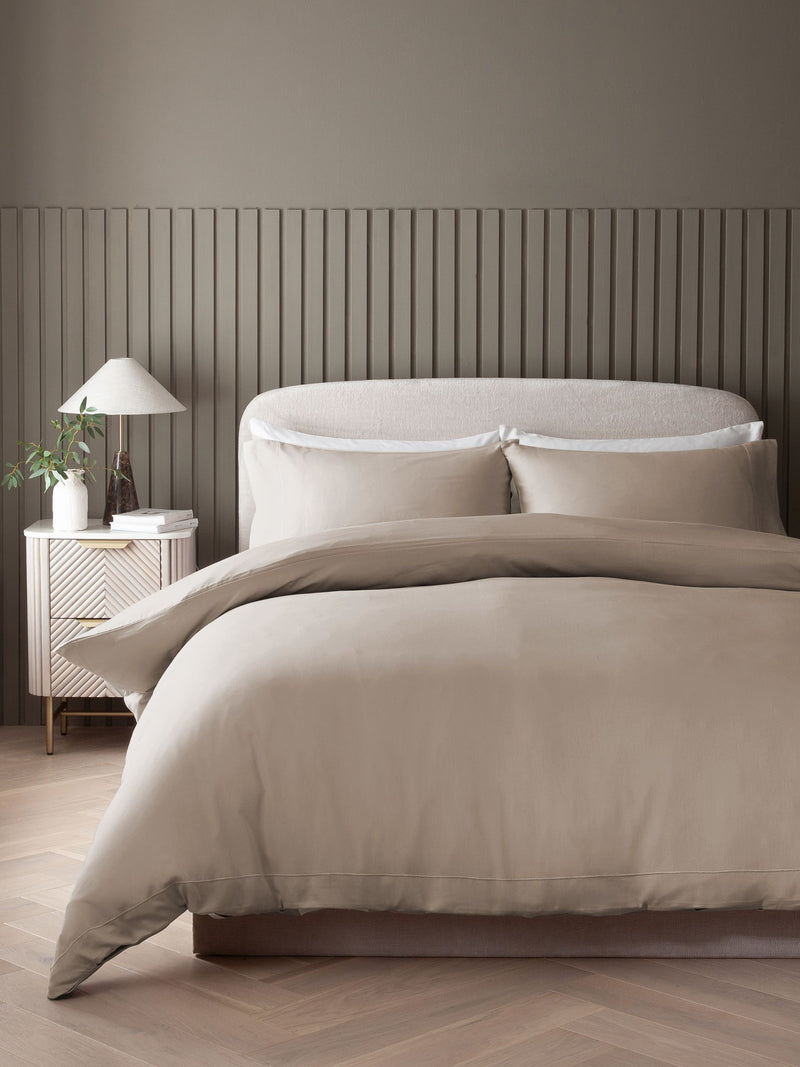 Mink Brown duvet cover and pillowcase set, imported from the UK