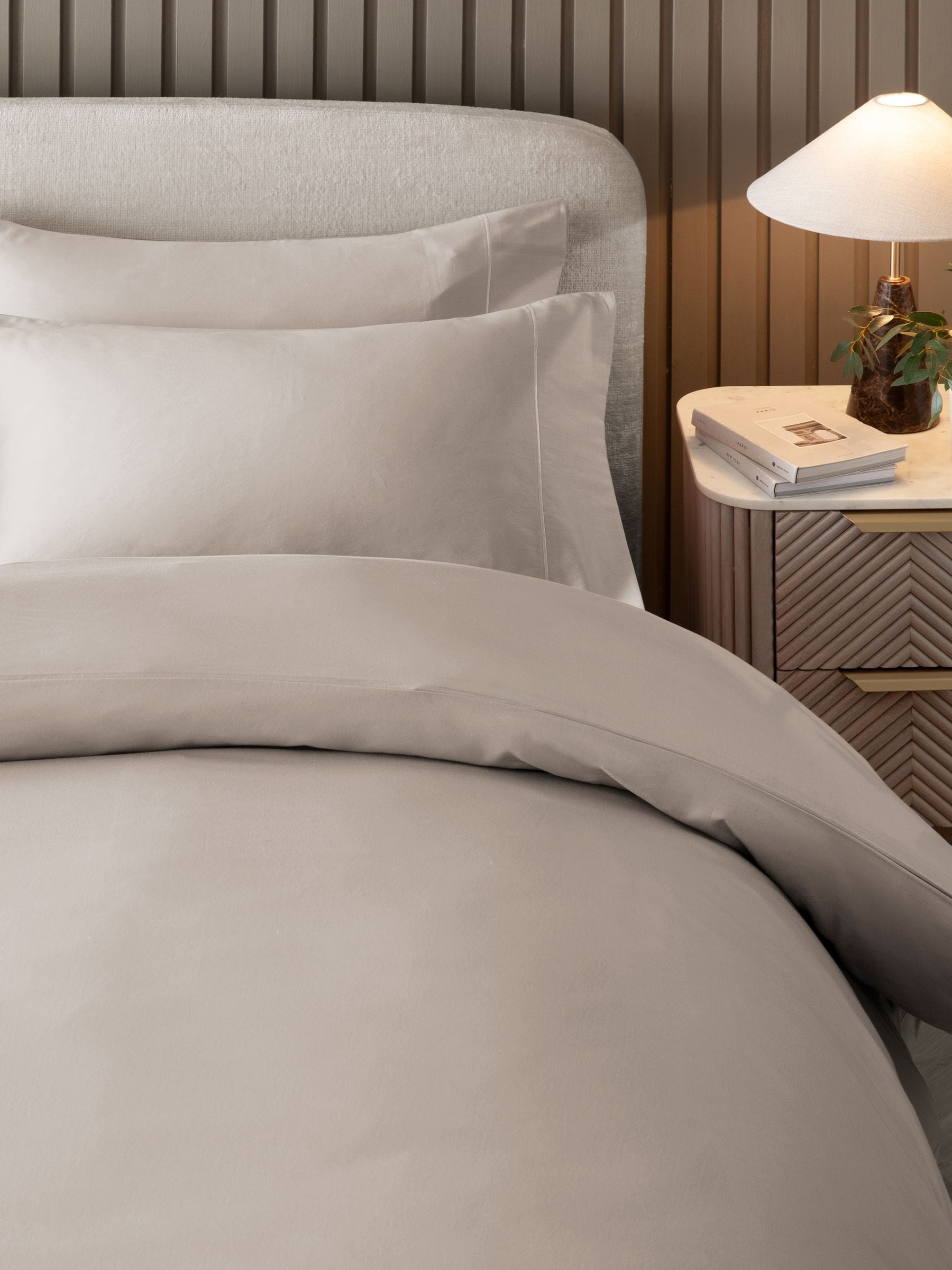 Mink Brown duvet cover and pillowcase set, imported from the UK