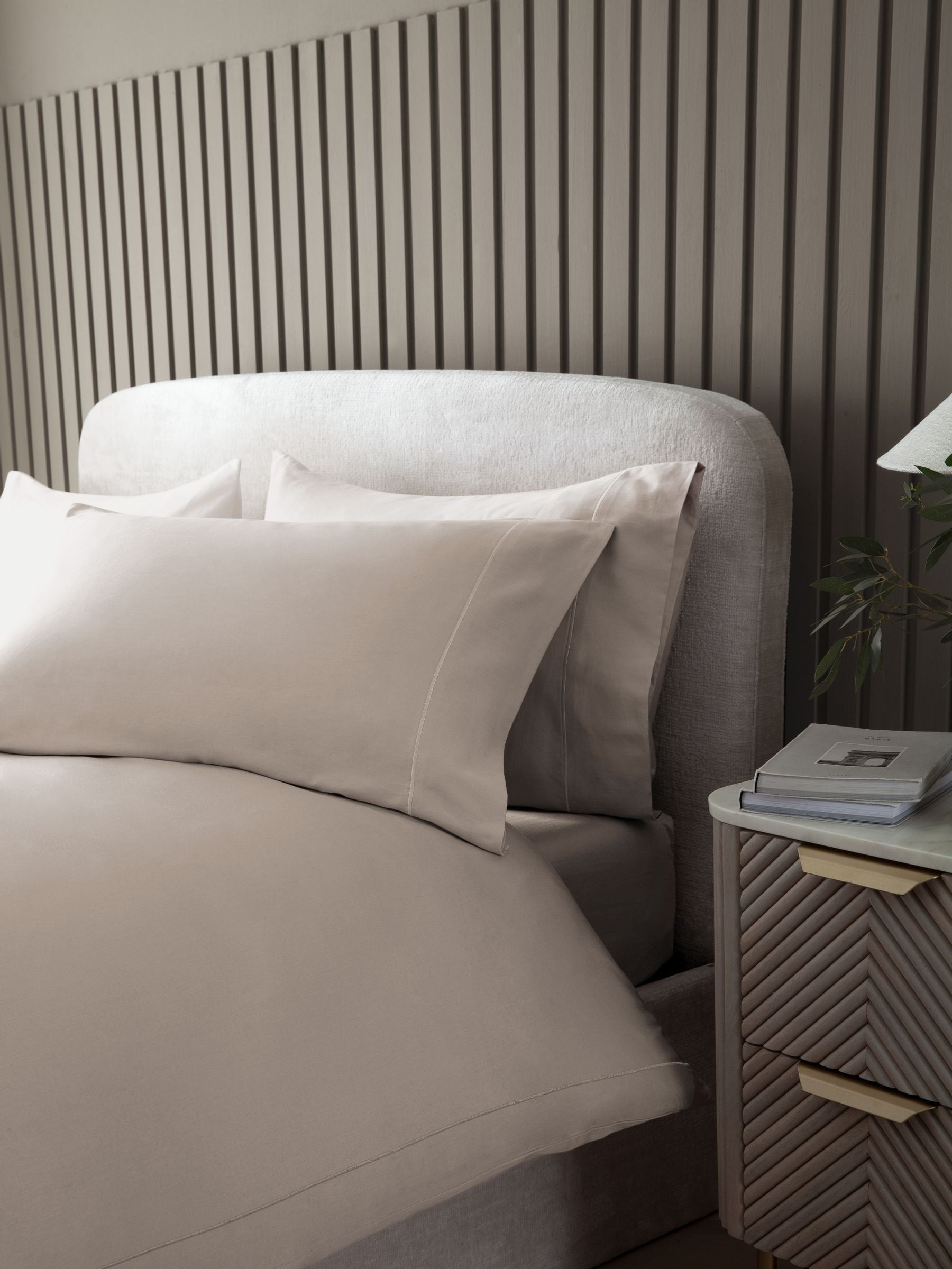 Mink Brown duvet cover and pillowcase set, imported from the UK