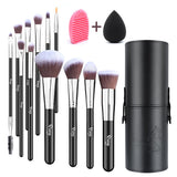 Livingandhome Makeup Brush Set 12pcs Silver Ferrule, UK version
