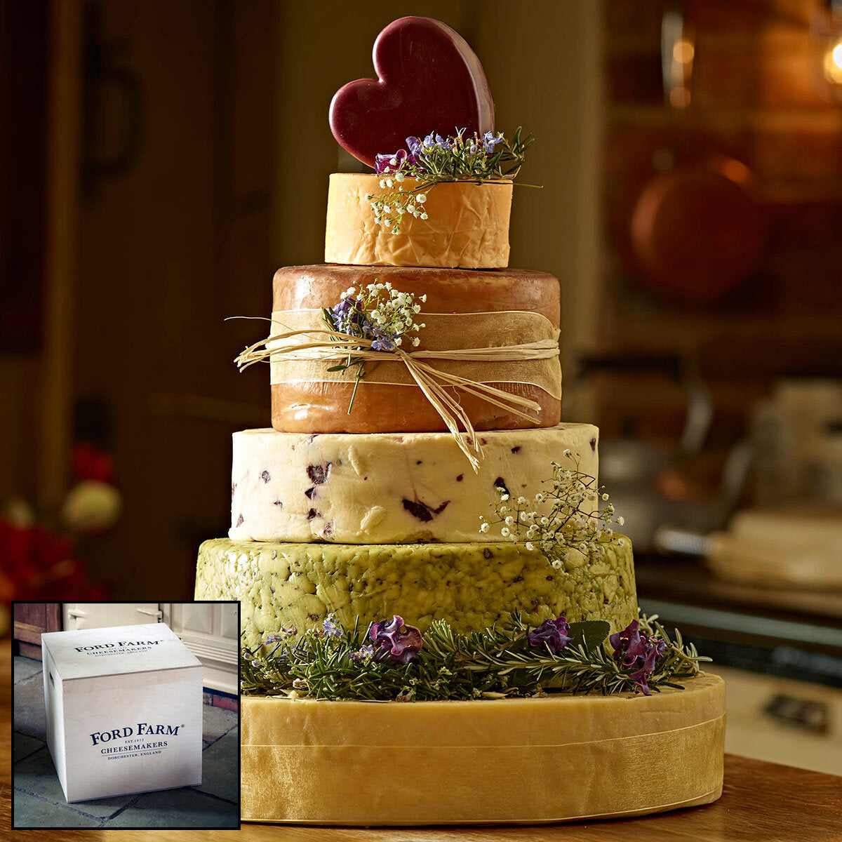 Ford Farm Dorchester 6-Tier Cheese Celebration Cake 15kg (British brand)
