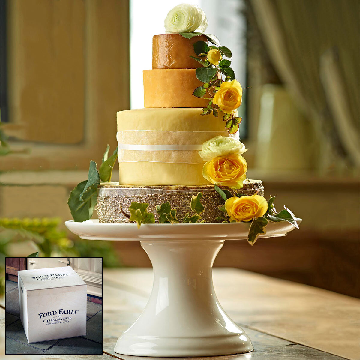 Ford Farm Litton Cheney 4-Tier Cheese Celebration Cake 4.6kg, UK version