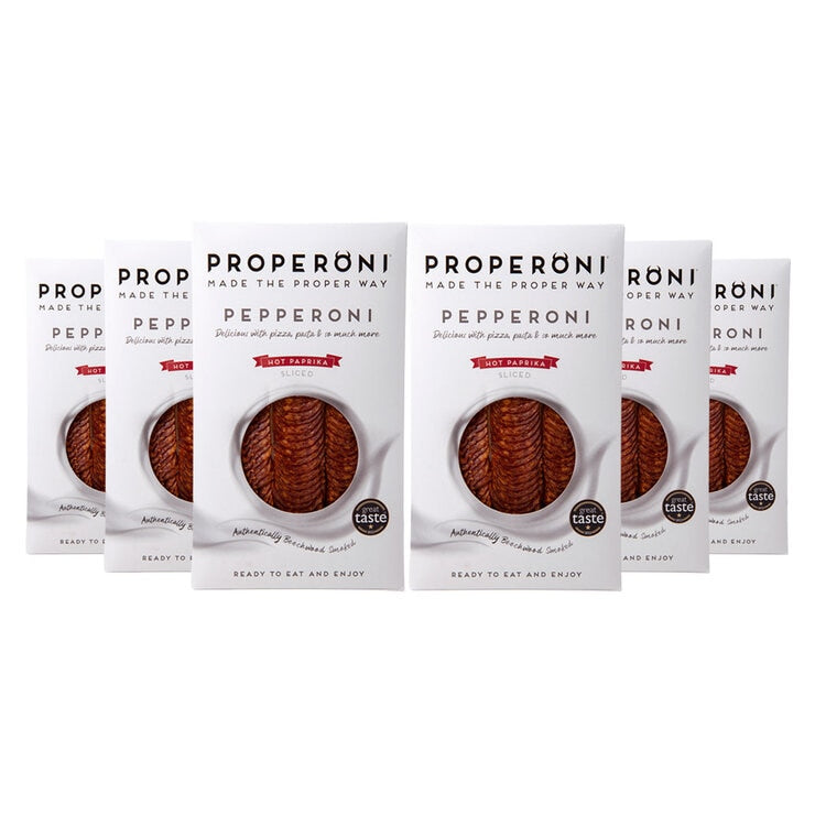 Properoni Hot Paprika Sliced Pepperoni 6 x 80g