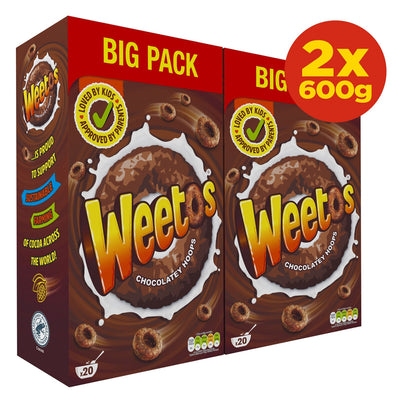 Weetos Chocolatey Hoops Cereal 2 x 600g