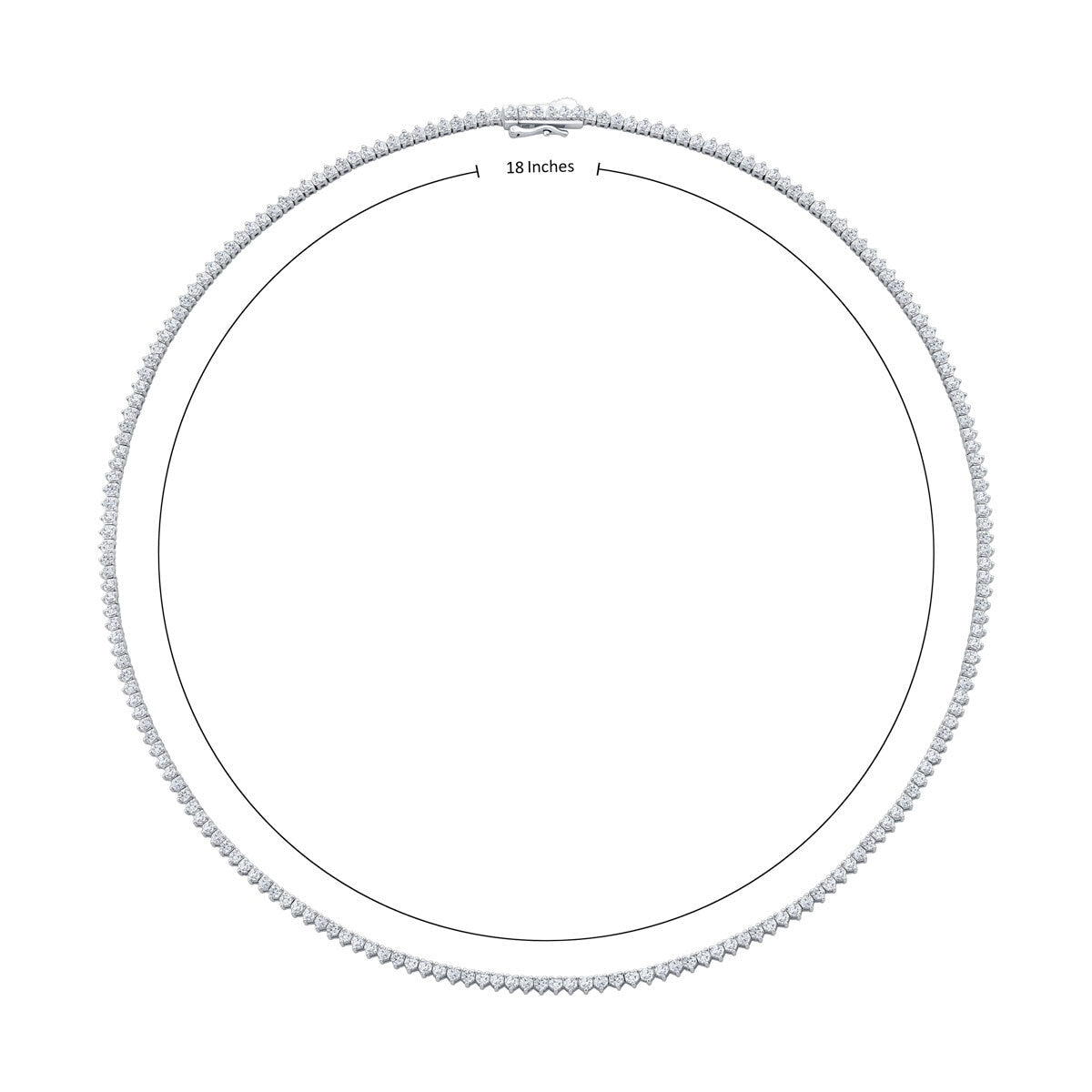 Costco diamond tennis necklace round brilliant cut 14ct white gold 5.00ctw 45.7cm, imported from the UK