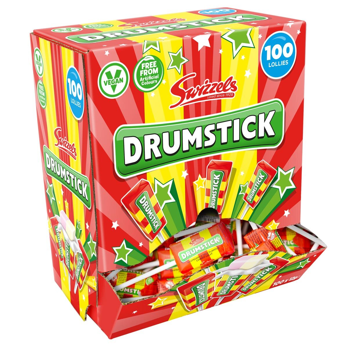 Swizzels Drumstick Lolly 100pk dispenser box (British brand)