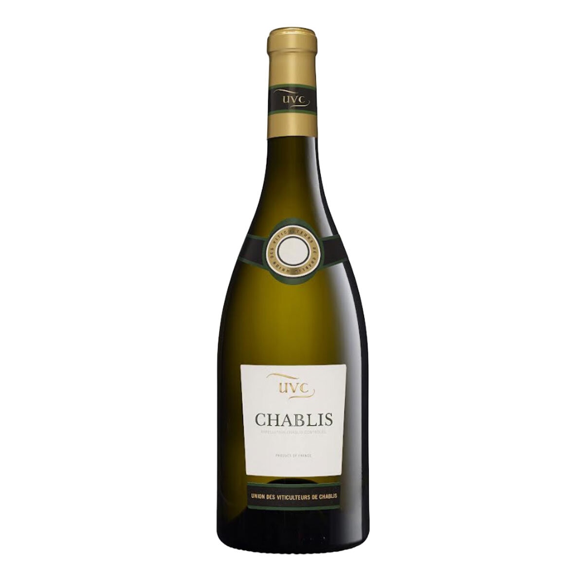UVC Chablis white wine bottle 75cl size (British brand)